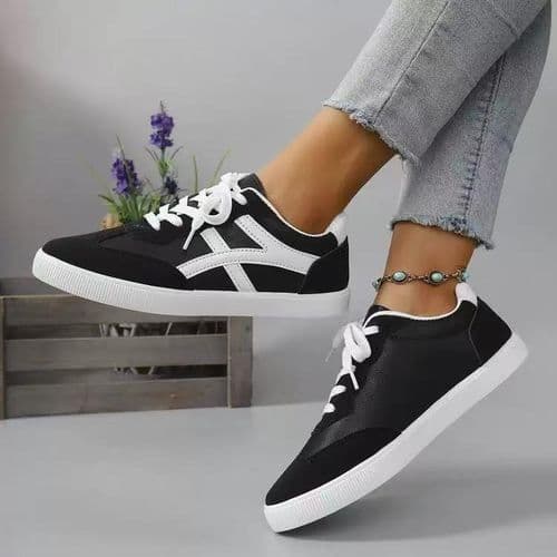 Women's Casual LaceUp Contrast Color Sneakers